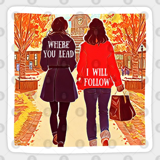 The Girls Walking in Autumn IV Sticker by Fenay-Designs